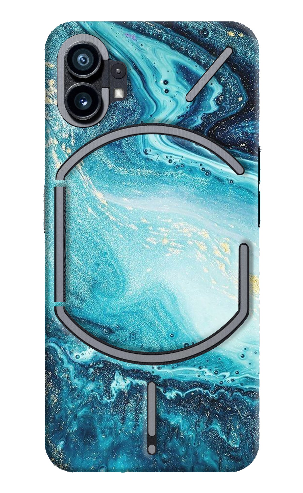 Blue Glitter Marble Nothing Phone 1 Back Cover