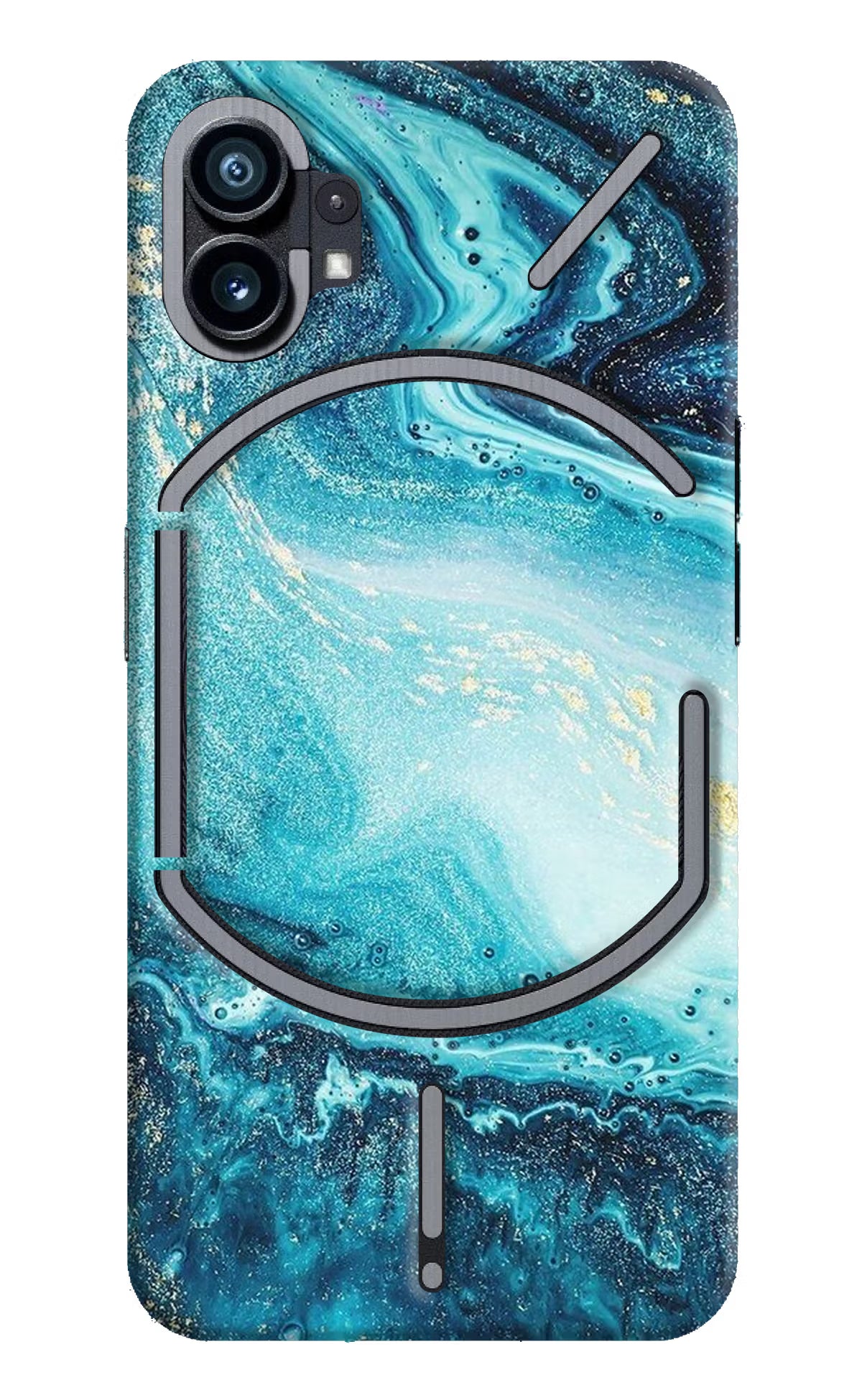 Blue Glitter Marble Nothing Phone 1 Hard Case Back Cover by Casekaro