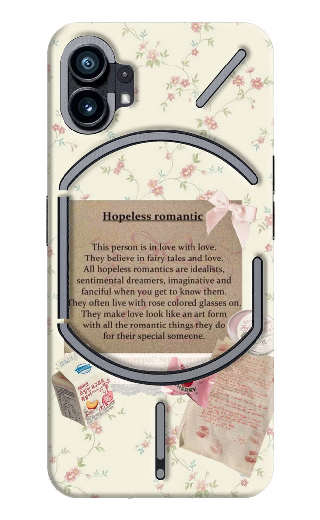 Hopeless Romantic Nothing Phone 1 Hard Case Back Cover by Casekaro