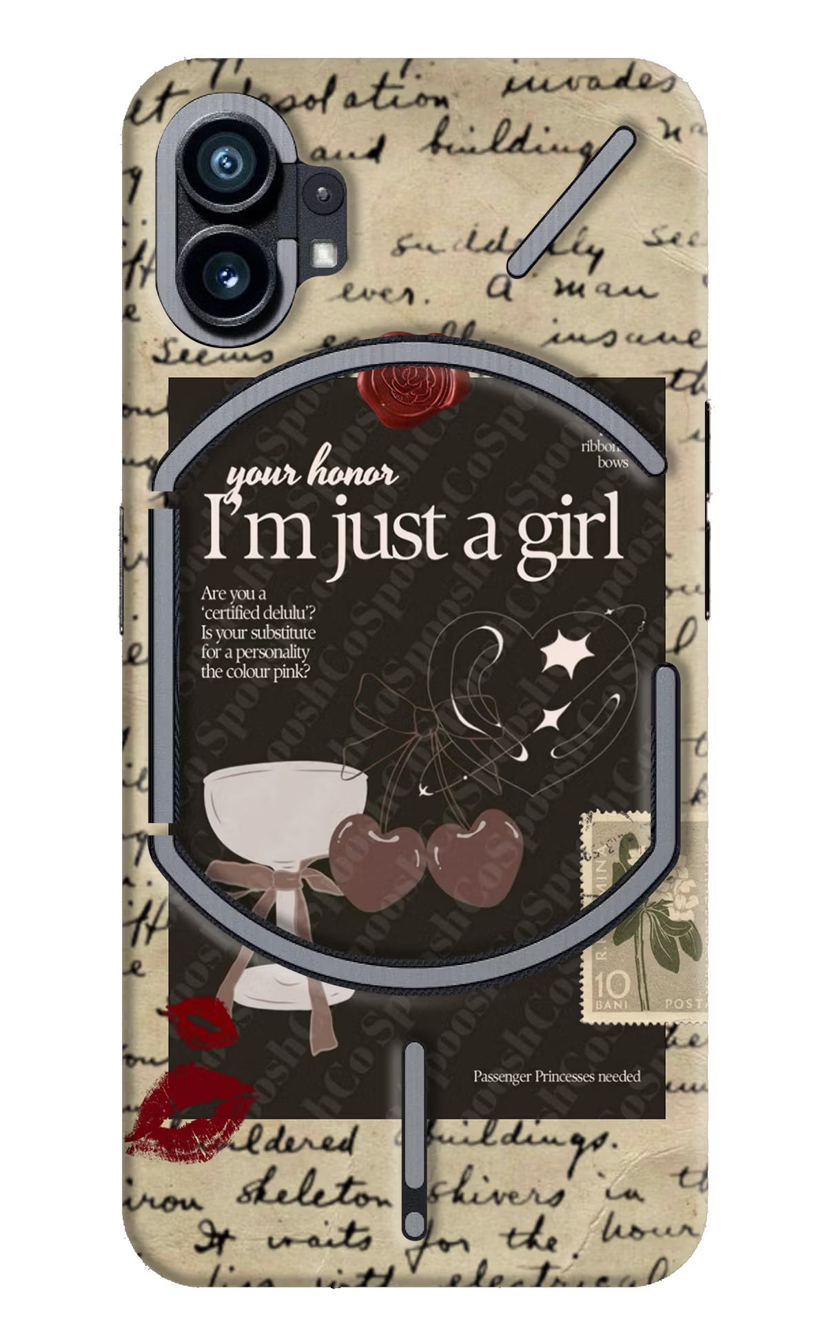 I am just a girl Nothing Phone 1 Hard Case Back Cover by Casekaro