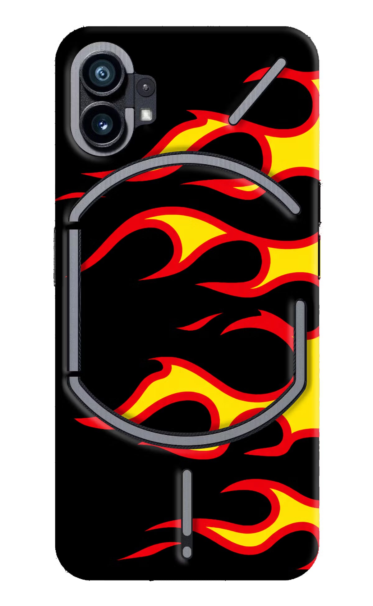 Side Sweep Flames Nothing Phone 1 Hard Case Back Cover by Casekaro