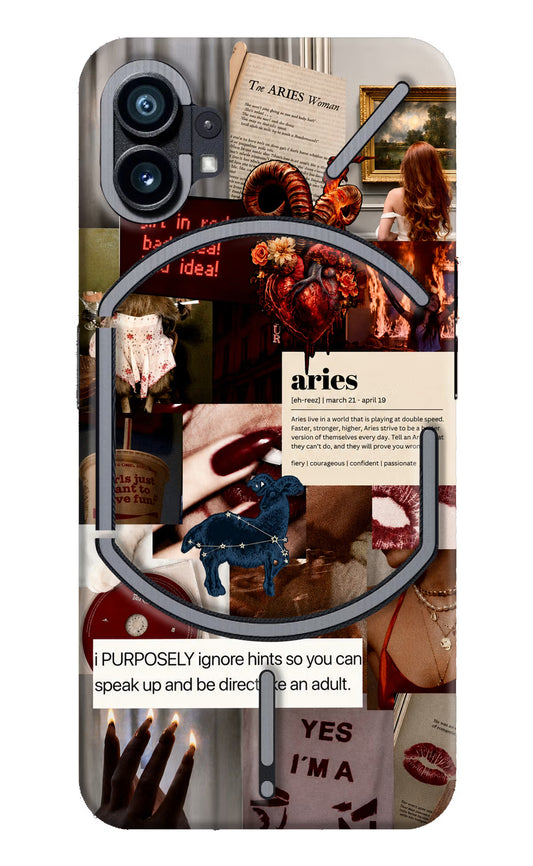 Zodiac Aries Nothing Phone 1 Hard Case Back Cover by Casekaro