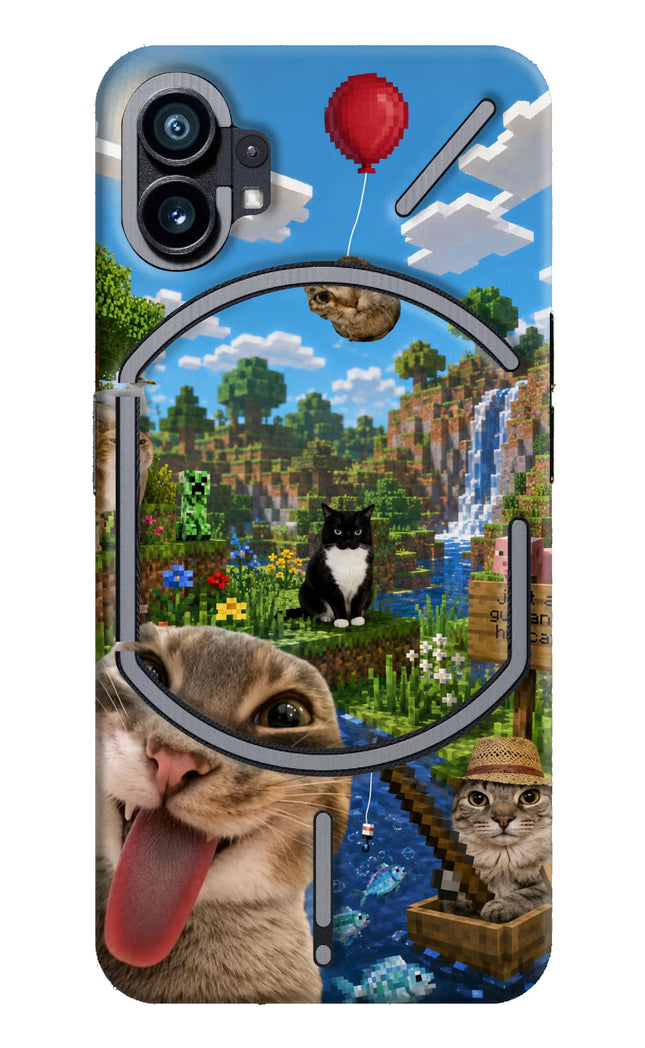 Minecraft Cat Chaos Nothing Phone 1 Hard Case Back Cover by Casekaro