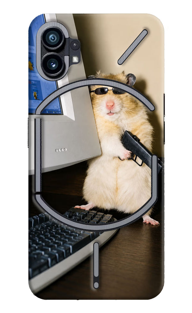 Hacker Hamster Nothing Phone 1 Hard Case Back Cover by Casekaro