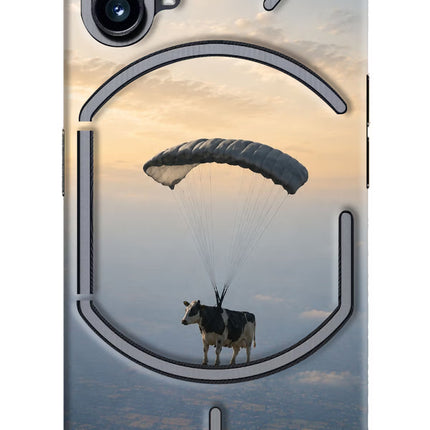 Skydiving Cow Nothing Phone 1 Hard Case Back Cover by Casekaro