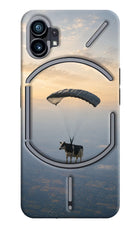 Skydiving Cow Nothing Phone 1 Hard Case Back Cover by Casekaro