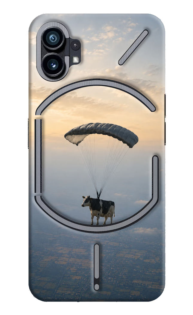 Skydiving Cow Nothing Phone 1 Hard Case Back Cover by Casekaro