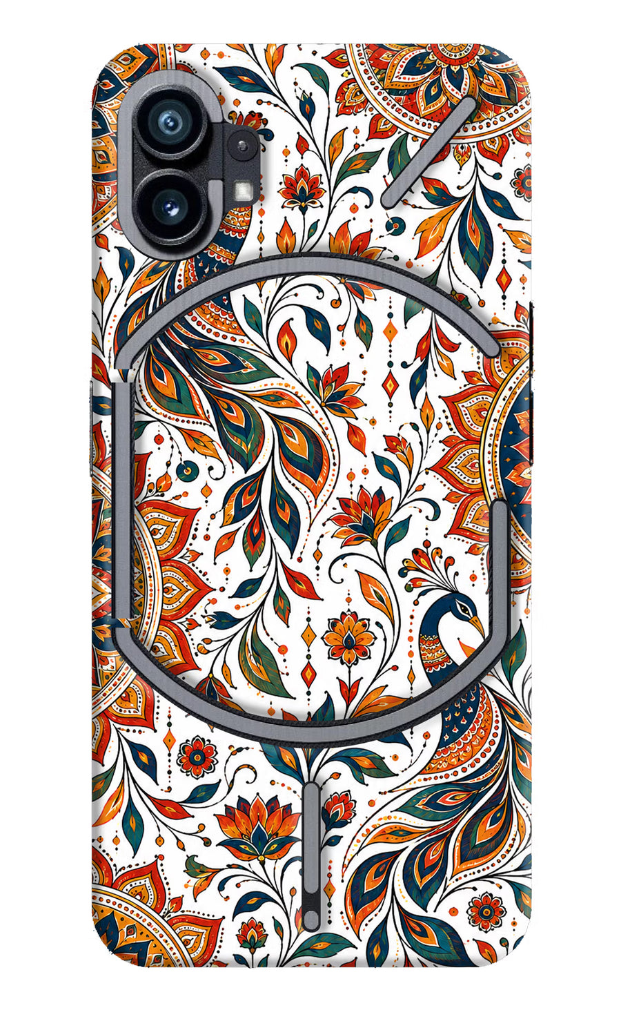 White Mayura Nothing Phone 1 Back Cover, Hard case