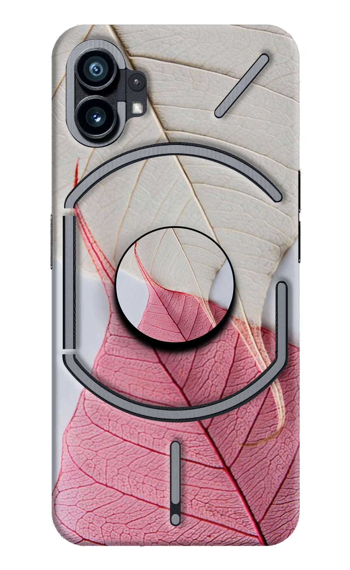 White Pink Leaf Nothing Phone 1 Pop Case by Casekaro