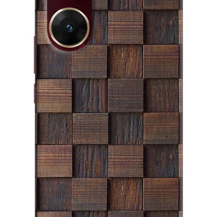 Wooden Cube Design Vivo V29E Hard Case Back Cover by Casekaro