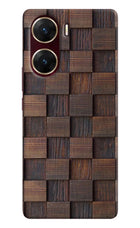 Wooden Cube Design Vivo V29E Hard Case Back Cover by Casekaro