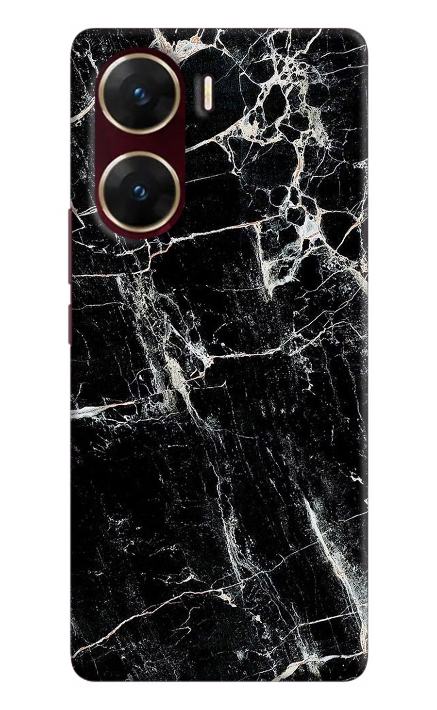 Black Marble Texture Vivo V29E Back Cover, Hard case