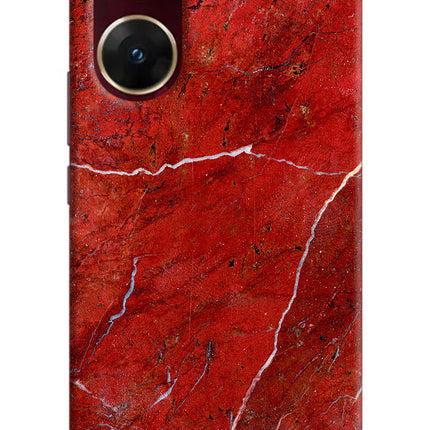 Red Marble Design Vivo V29E Hard Case Back Cover by Casekaro