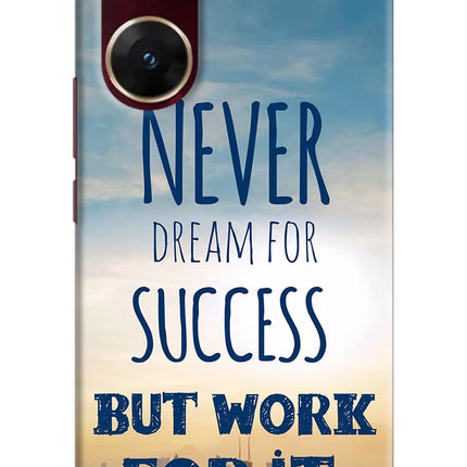 Never Dream For Success But Work For It Vivo V29E Hard Case Back Cover by Casekaro