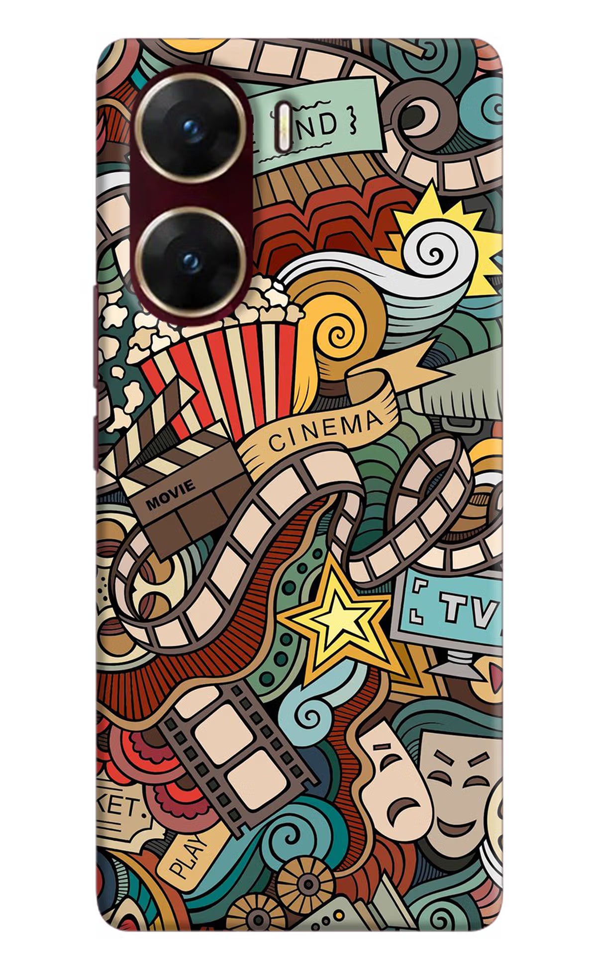 Cinema Abstract Vivo V29E Hard Case Back Cover by Casekaro