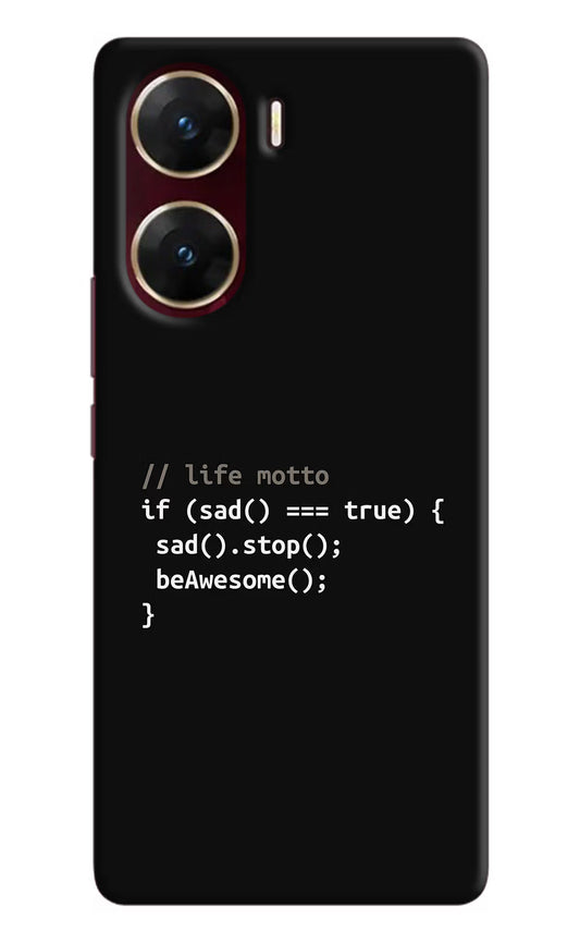 Life Motto Code Vivo V29E Hard Case Back Cover by Casekaro