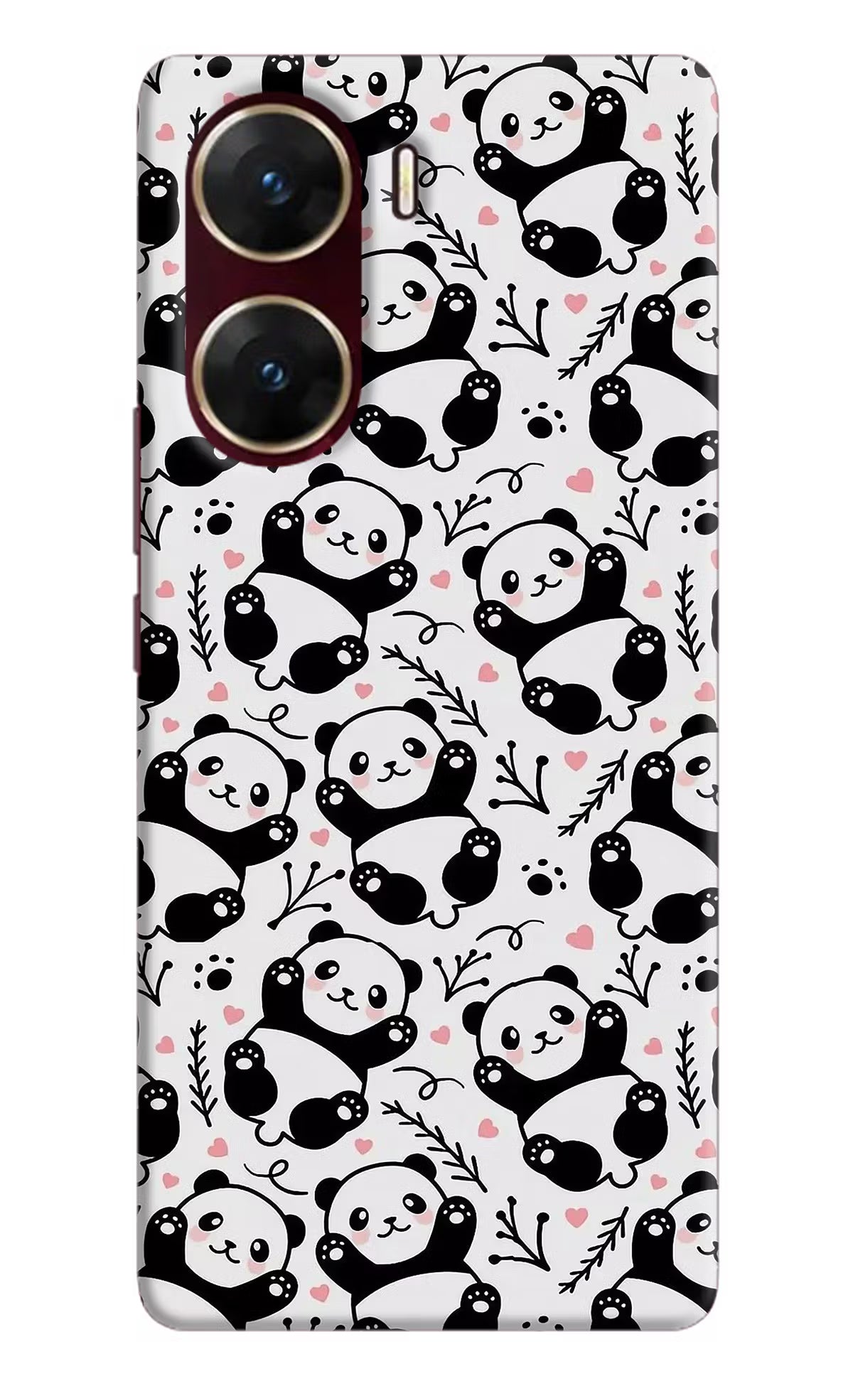 Cute Panda Vivo V29E Hard Case Back Cover by Casekaro