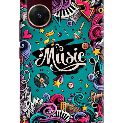 Music Graffiti Vivo V29E Hard Case Back Cover by Casekaro