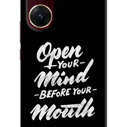 Open Your Mind Before Your Mouth Vivo V29E Hard Case Back Cover by Casekaro