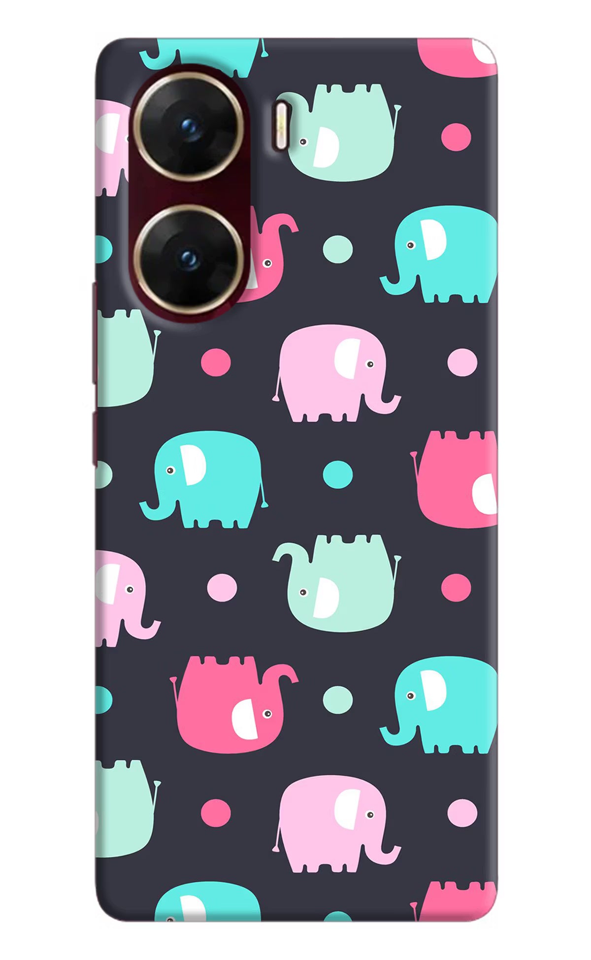 Elephants Vivo V29E Hard Case Back Cover by Casekaro