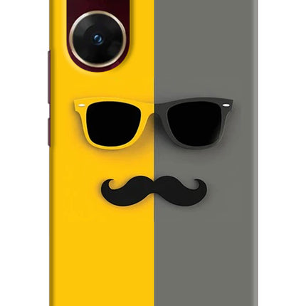 Sunglasses with Mustache Vivo V29E Hard Case Back Cover by Casekaro