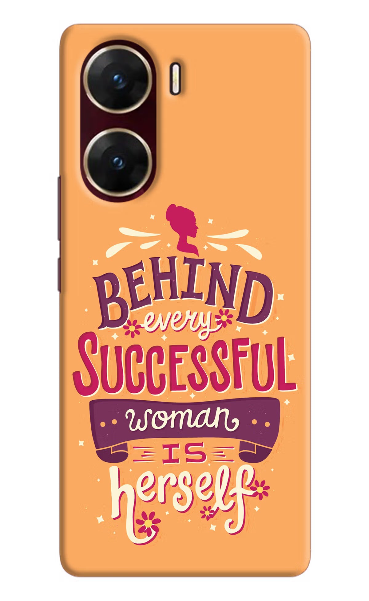 Behind Every Successful Woman There Is Herself Vivo V29E Hard Case Back Cover by Casekaro