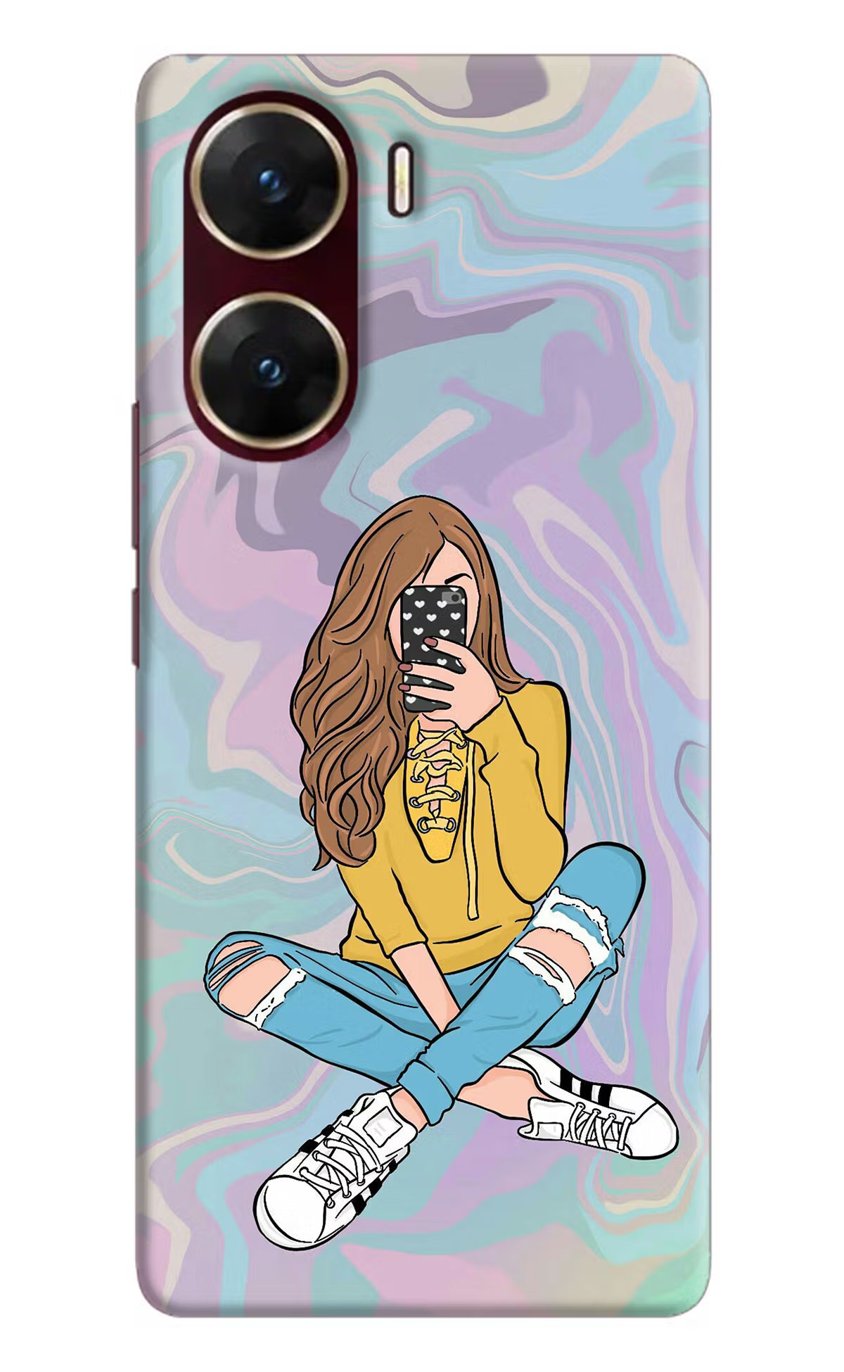 Selfie Girl Vivo V29E Hard Case Back Cover by Casekaro