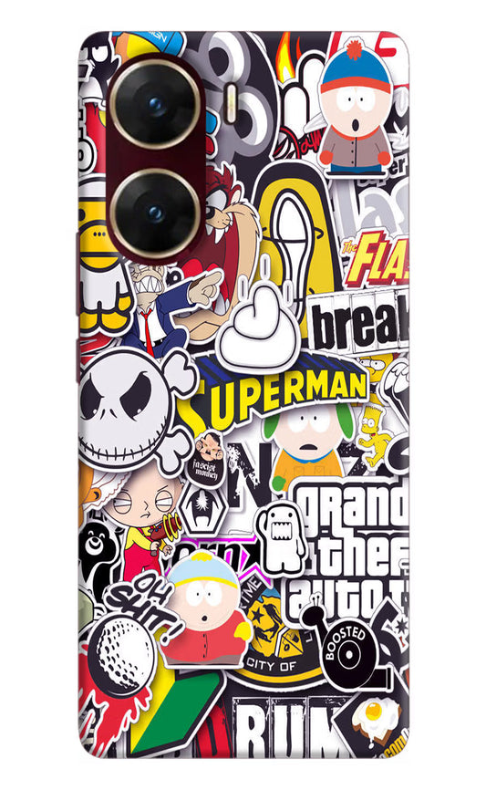 Sticker Bomb Vivo V29E Hard Case Back Cover by Casekaro