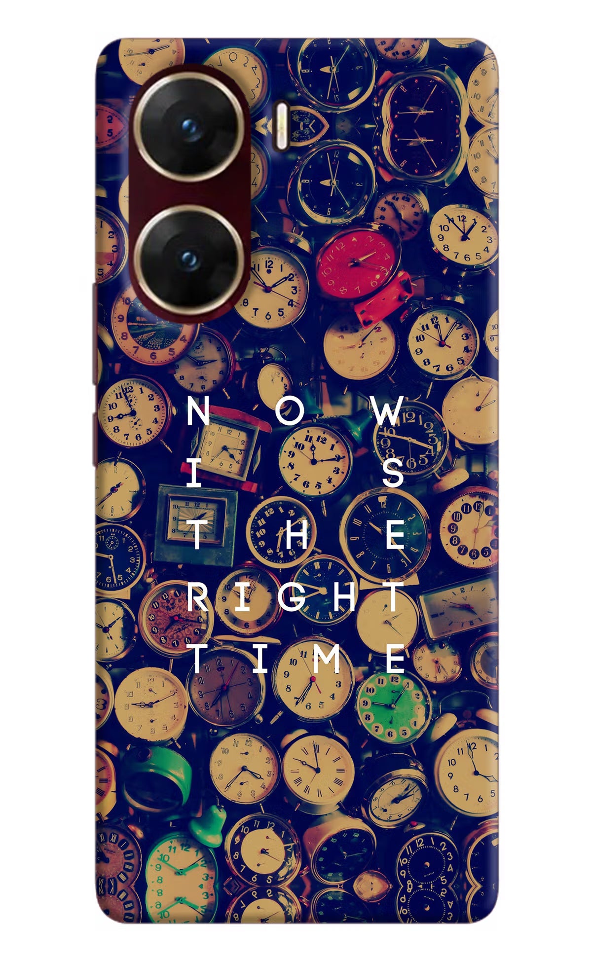 Now is the Right Time Quote Vivo V29E Hard Case Back Cover by Casekaro