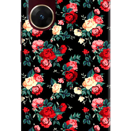 Rose Pattern Vivo V29E Hard Case Back Cover by Casekaro