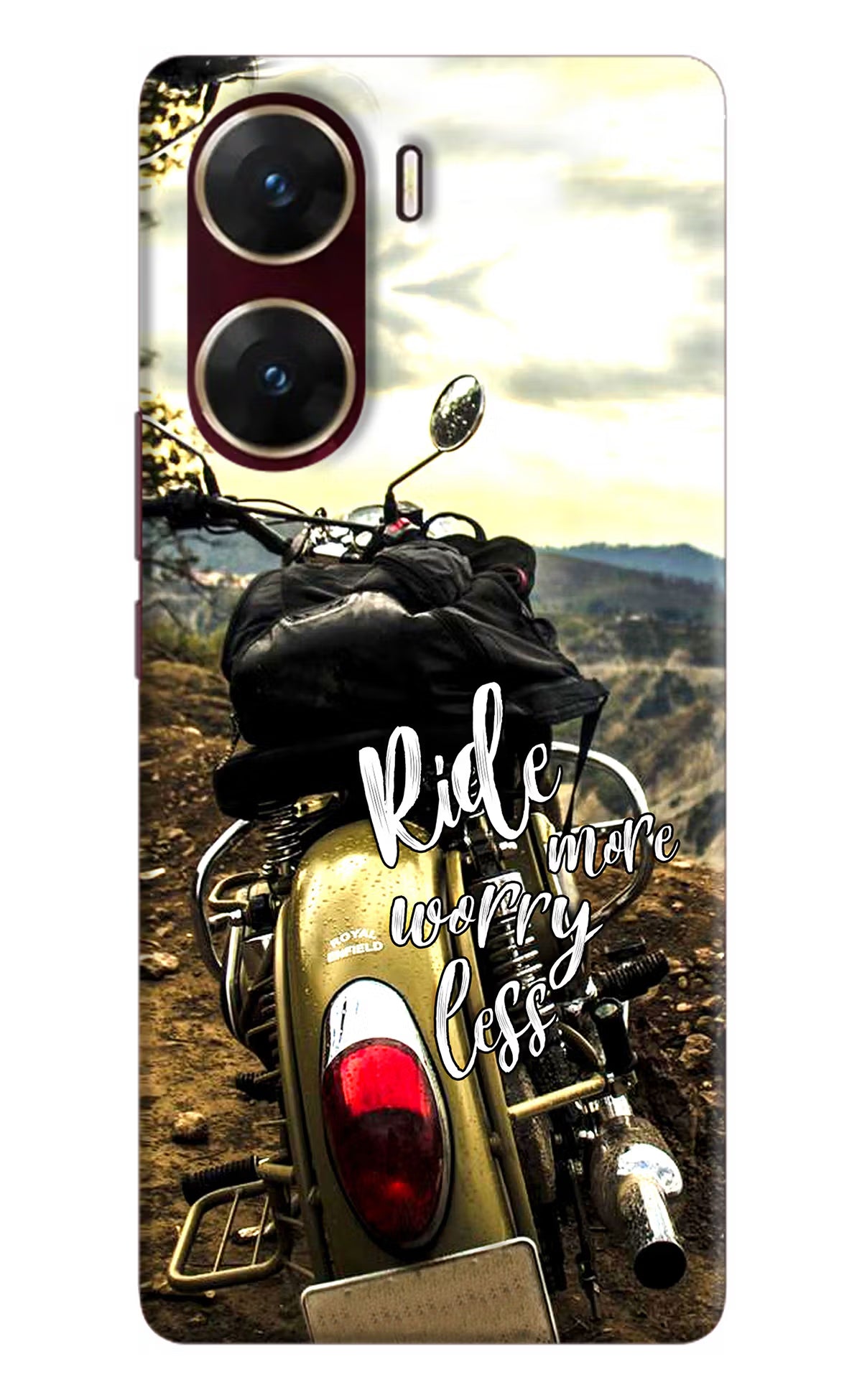 Ride More Worry Less Vivo V29E Hard Case Back Cover by Casekaro