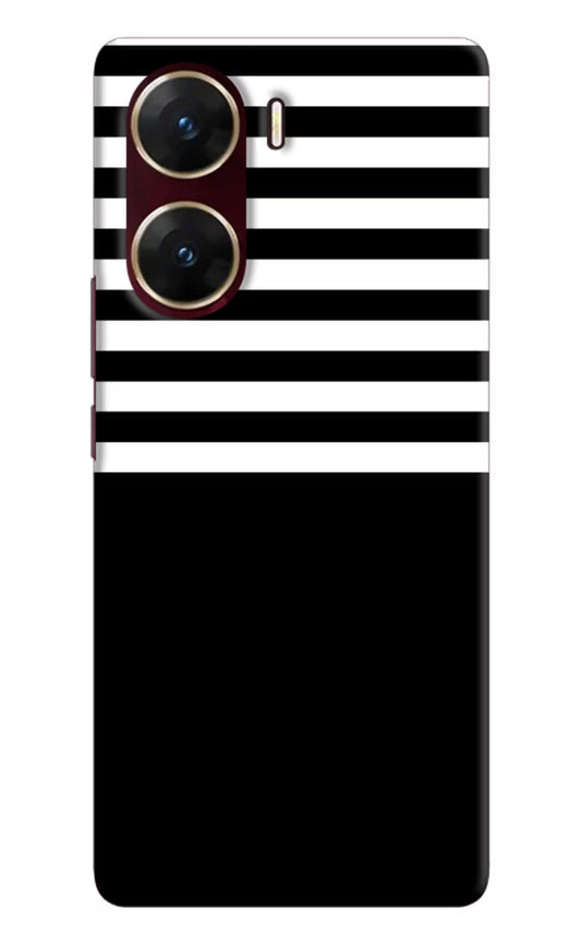Black and White Print Vivo V29E Hard Case Back Cover by Casekaro