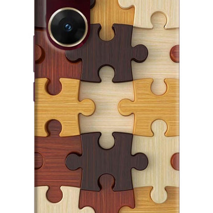 Wooden Puzzle Vivo V29E Hard Case Back Cover by Casekaro