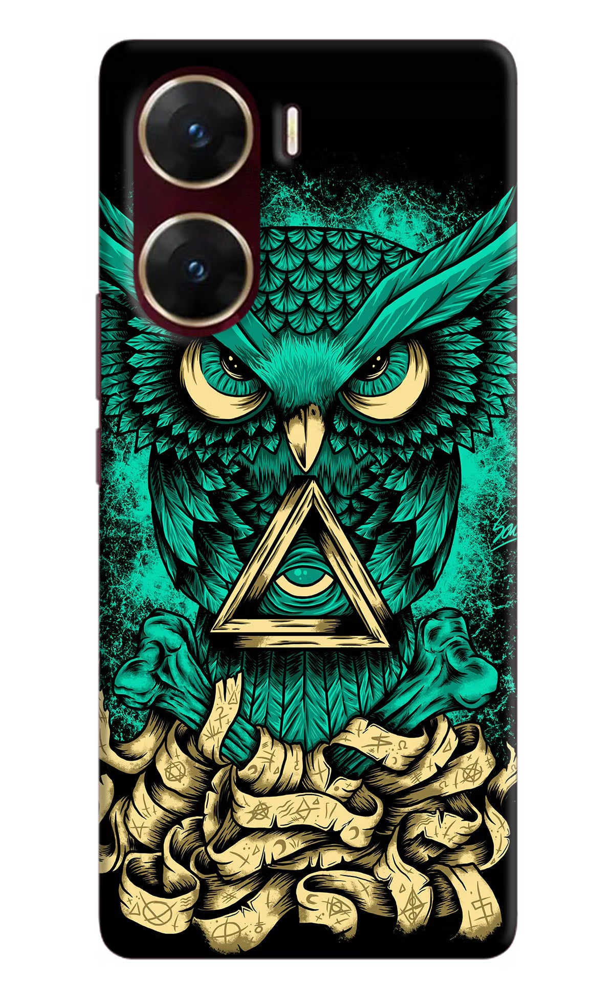 Green Owl Vivo V29E Hard Case Back Cover by Casekaro