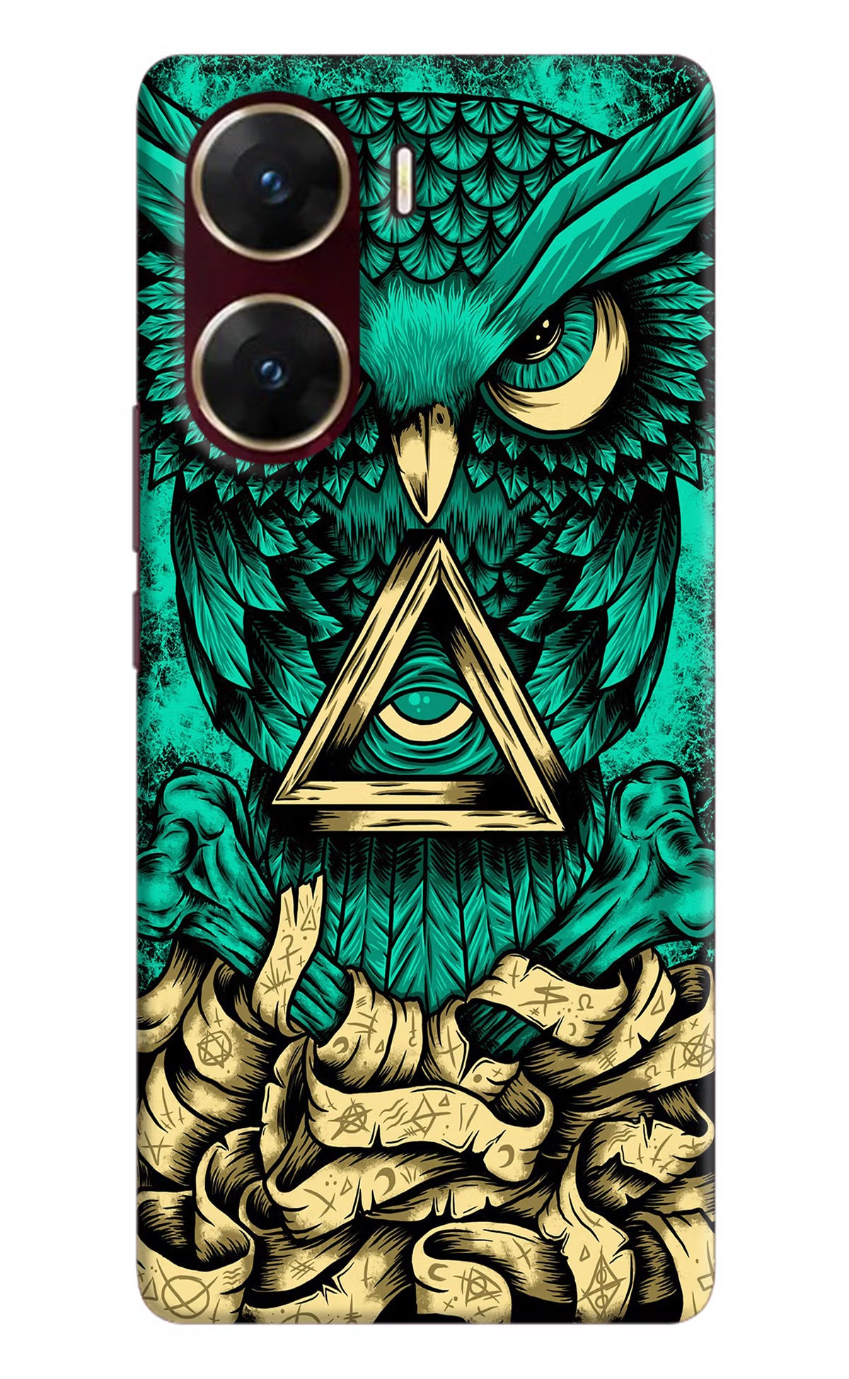 Green Owl Vivo V29E Hard Case Back Cover by Casekaro