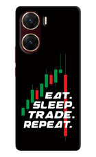 Eat Sleep Trade Repeat Vivo V29E Hard Case Back Cover by Casekaro