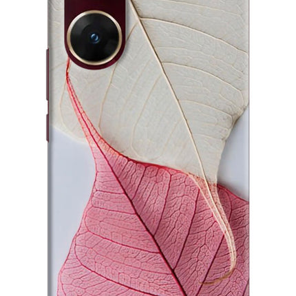 White Pink Leaf Vivo V29E Hard Case Back Cover by Casekaro