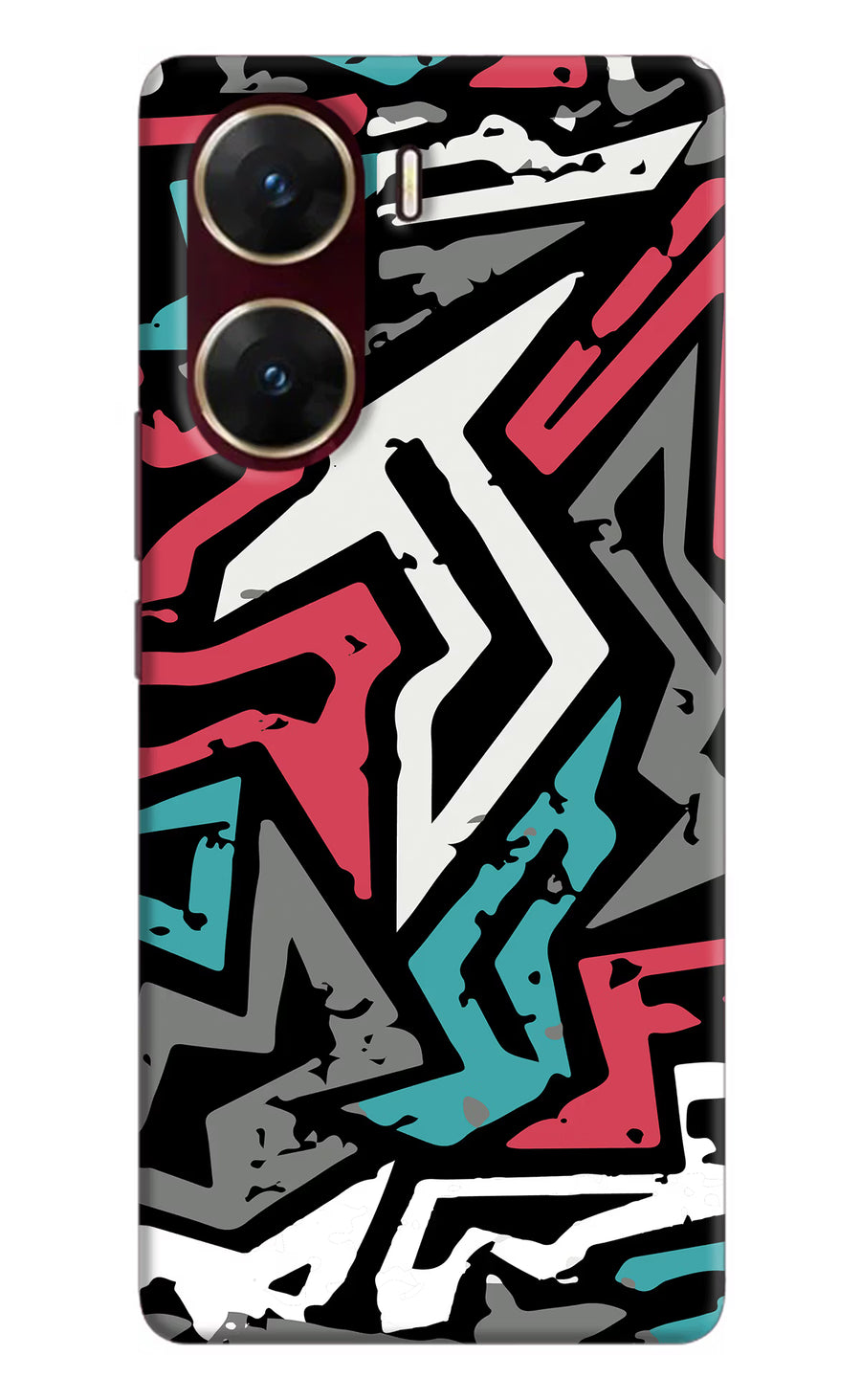 Geometric Graffiti Vivo V29E Back Cover, Hard case