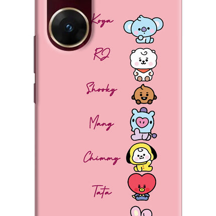 BTS names Vivo V29E Hard Case Back Cover by Casekaro