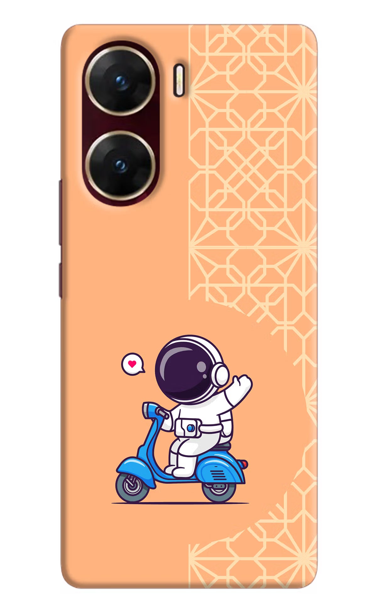 Cute Astronaut Riding Vivo V29E Hard Case Back Cover by Casekaro