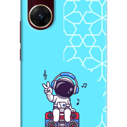 Cute Astronaut Chilling Vivo V29E Hard Case Back Cover by Casekaro