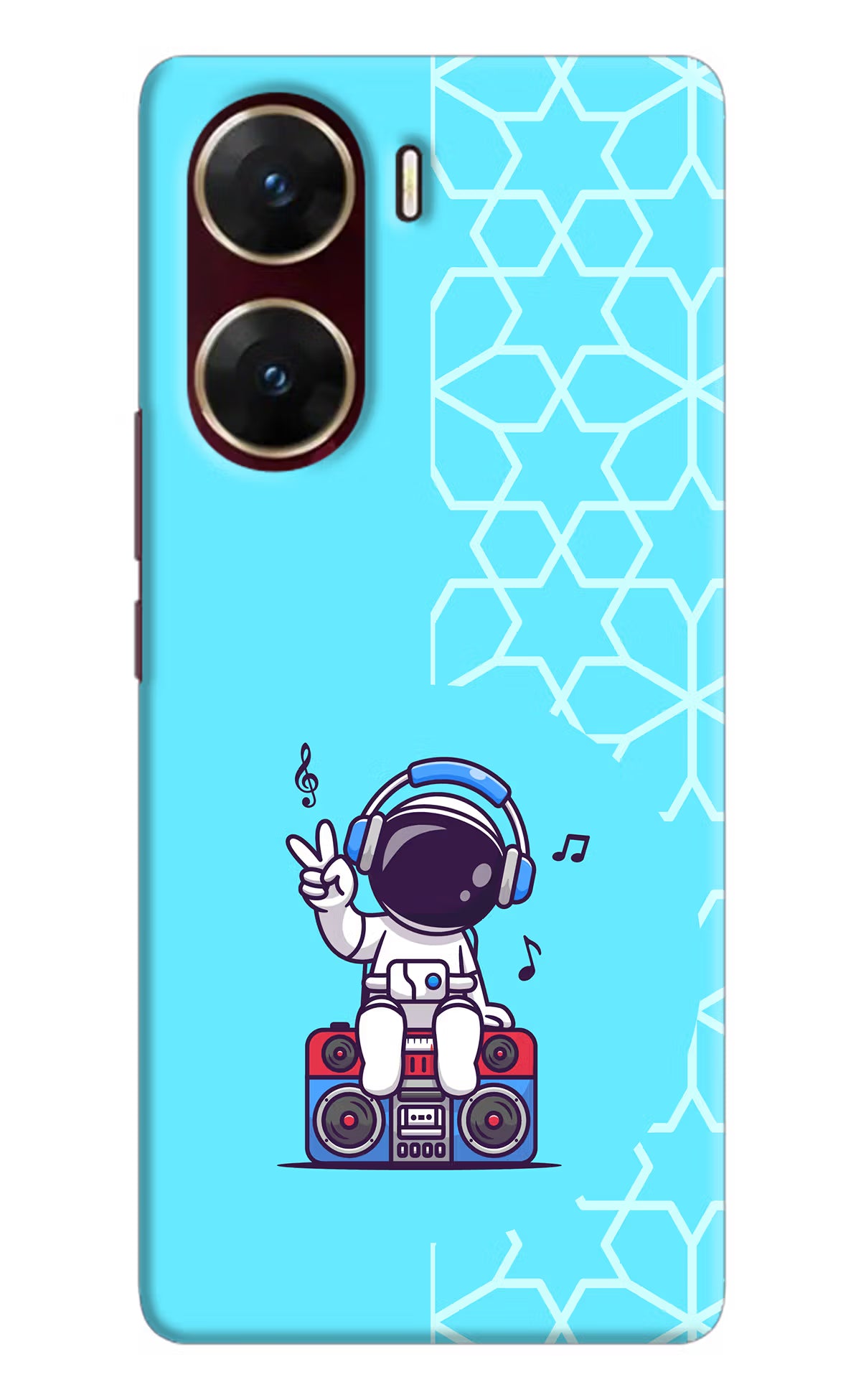 Cute Astronaut Chilling Vivo V29E Hard Case Back Cover by Casekaro