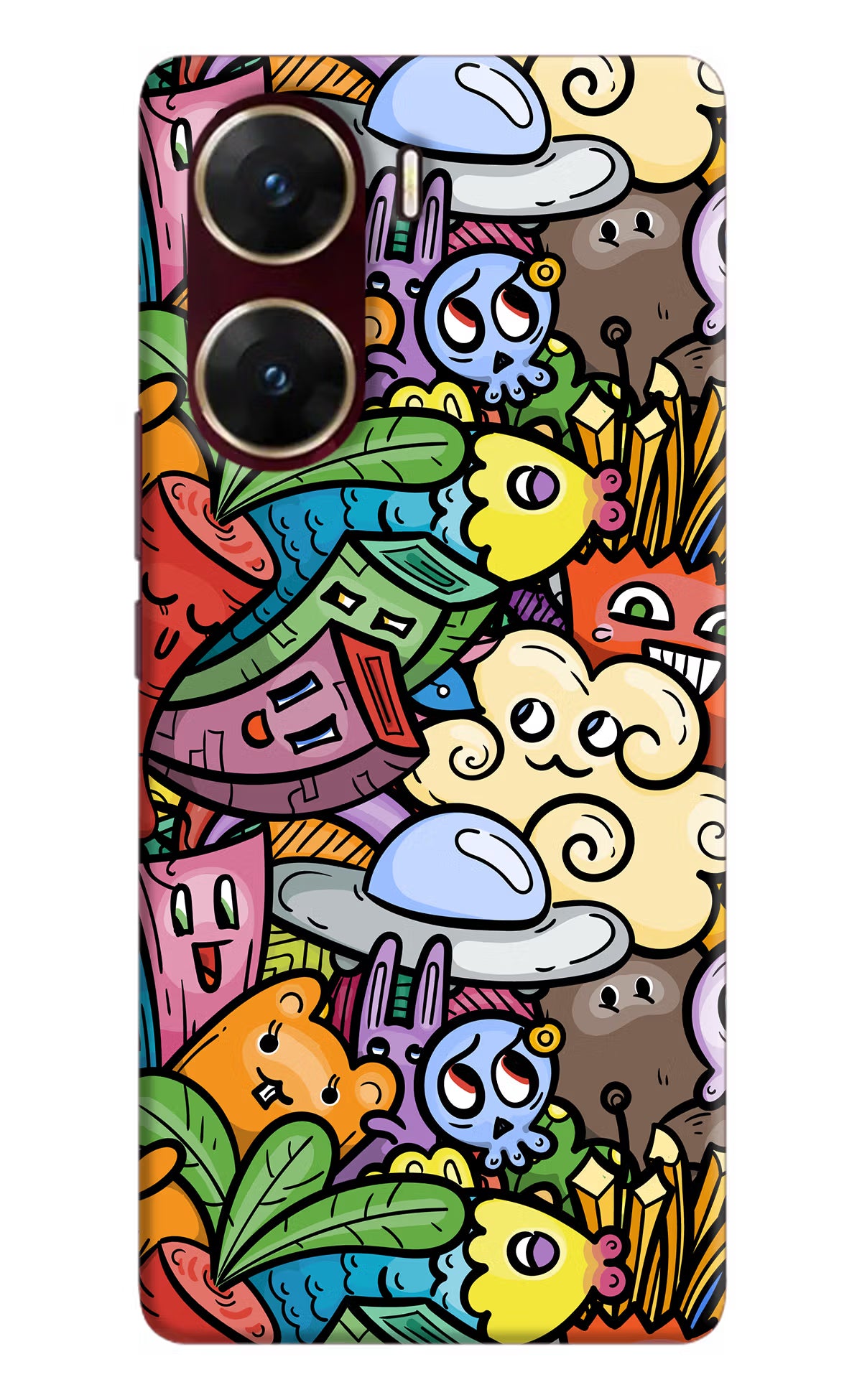 Veggie Doodle Vivo V29E Hard Case Back Cover by Casekaro