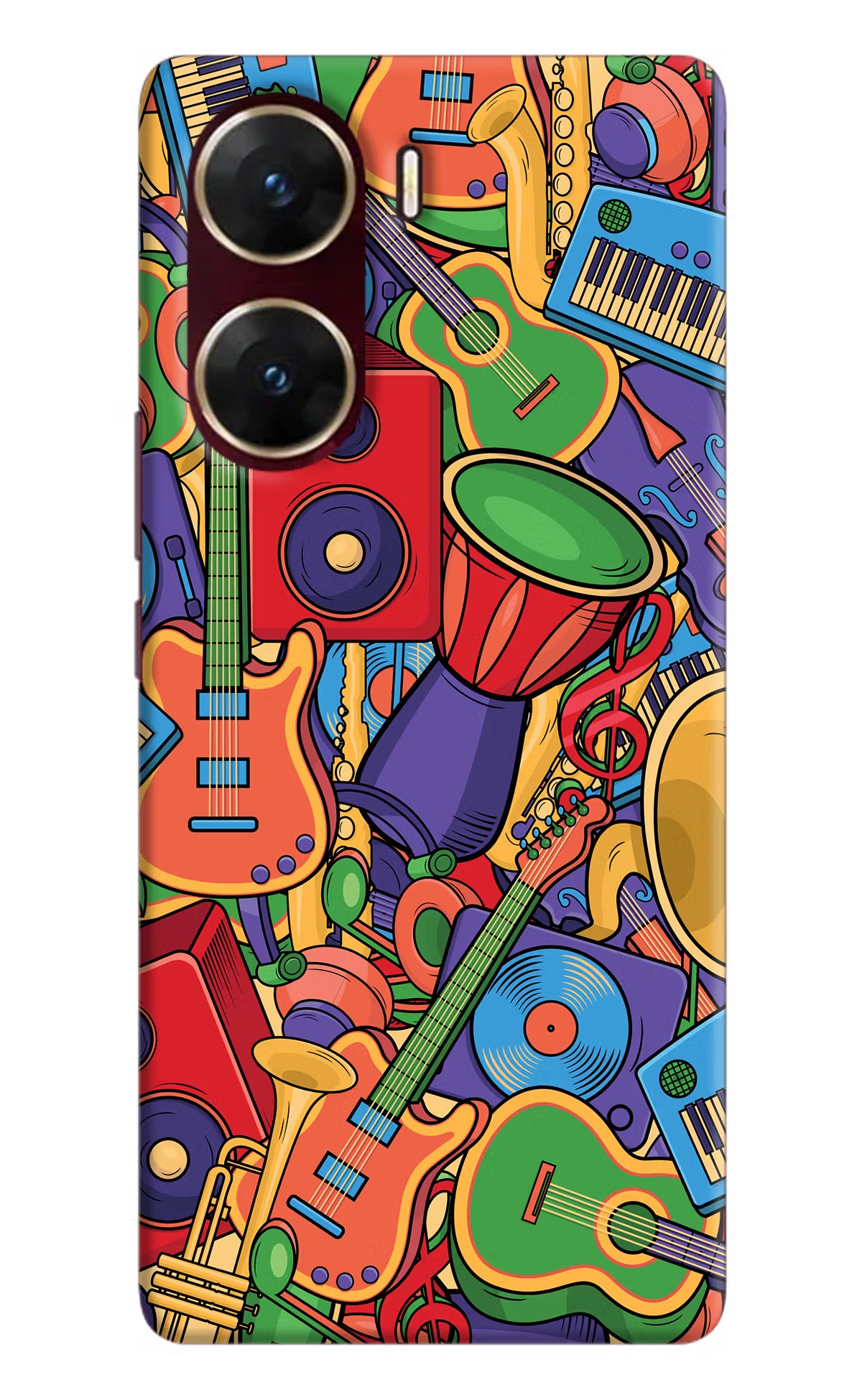 Music Instrument Doodle Vivo V29E Hard Case Back Cover by Casekaro