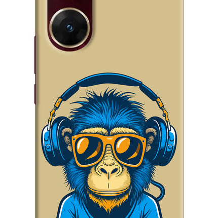 Monkey Headphone Vivo V29E Hard Case Back Cover by Casekaro