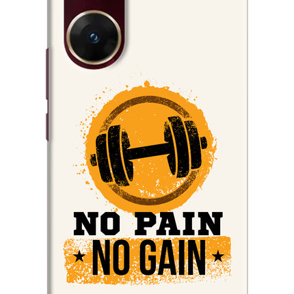 No Pain No Gain Vivo V29E Hard Case Back Cover by Casekaro