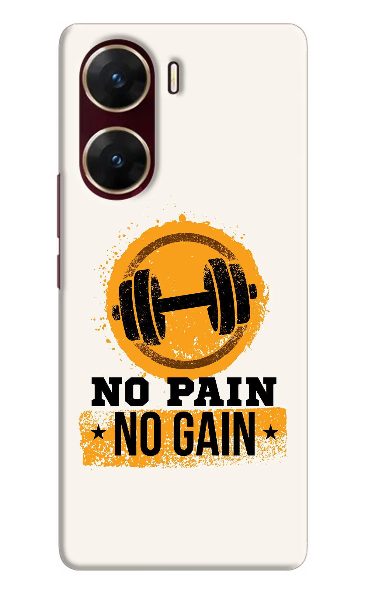 No Pain No Gain Vivo V29E Hard Case Back Cover by Casekaro