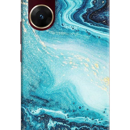 Blue Glitter Marble Vivo V29E Hard Case Back Cover by Casekaro