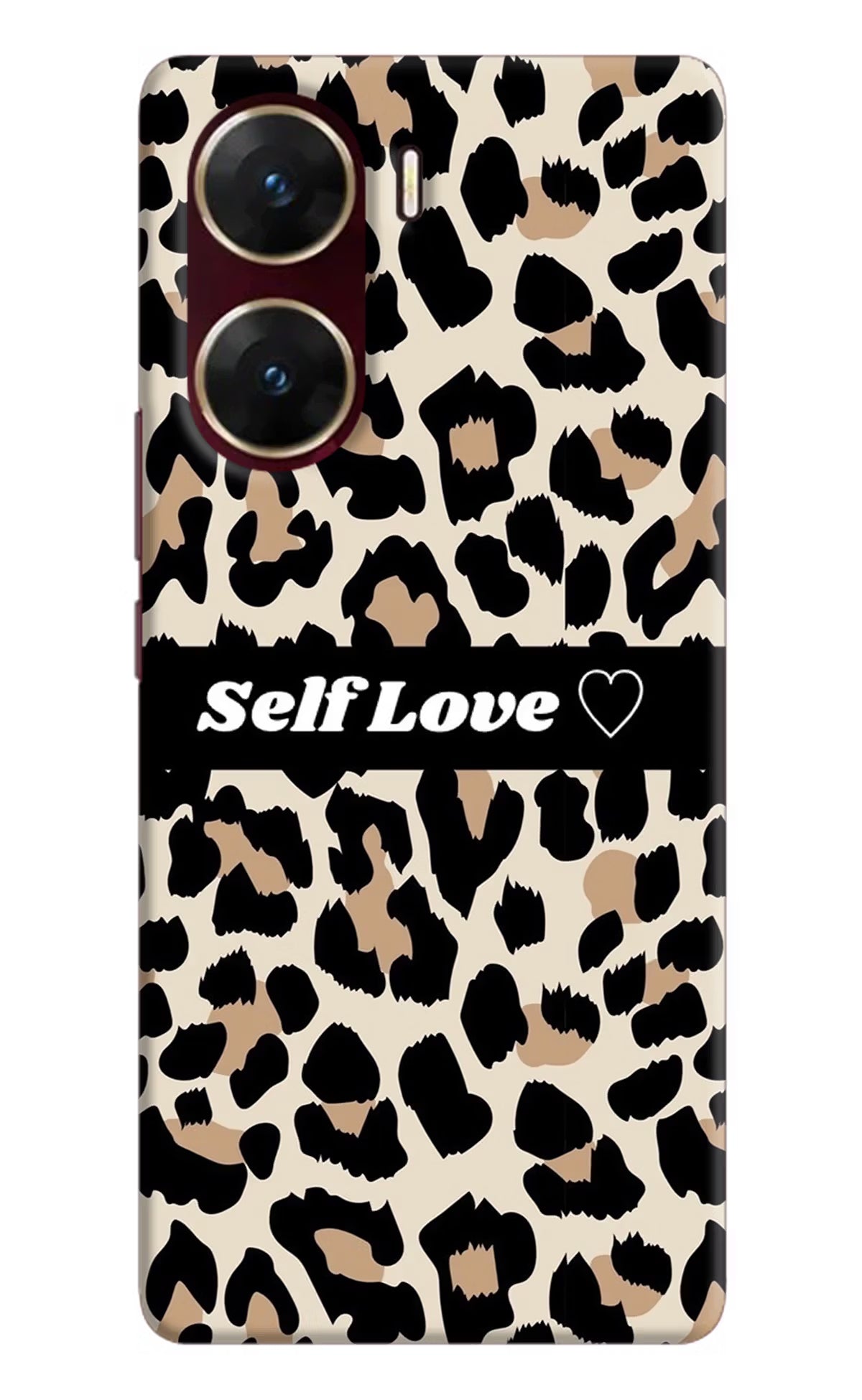 Leopard Print Self Love Vivo V29E Hard Case Back Cover by Casekaro
