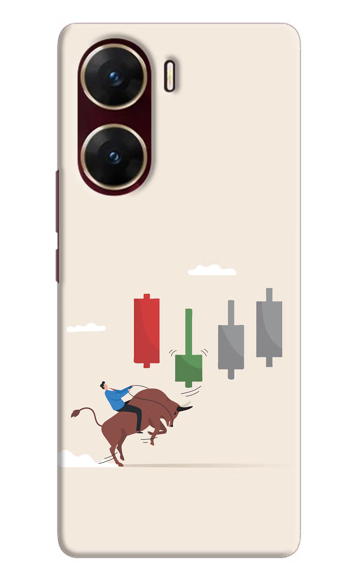 Bull Trading Momentum Vivo V29E Hard Case Back Cover by Casekaro
